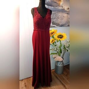 Maroon davids bridal bridesmaid dress.  Size 12